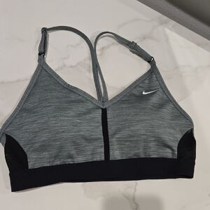 Nike Women's Dri-Fit Heathered Gray and Black Sports Bra Size M